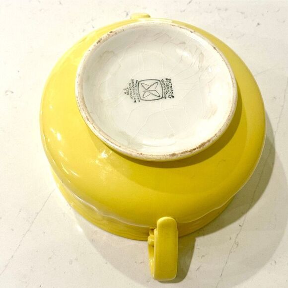 Yellow Buttercup Ironstone Vintage Covered Vegetable Bowl With Handles - Picture 2 of 8